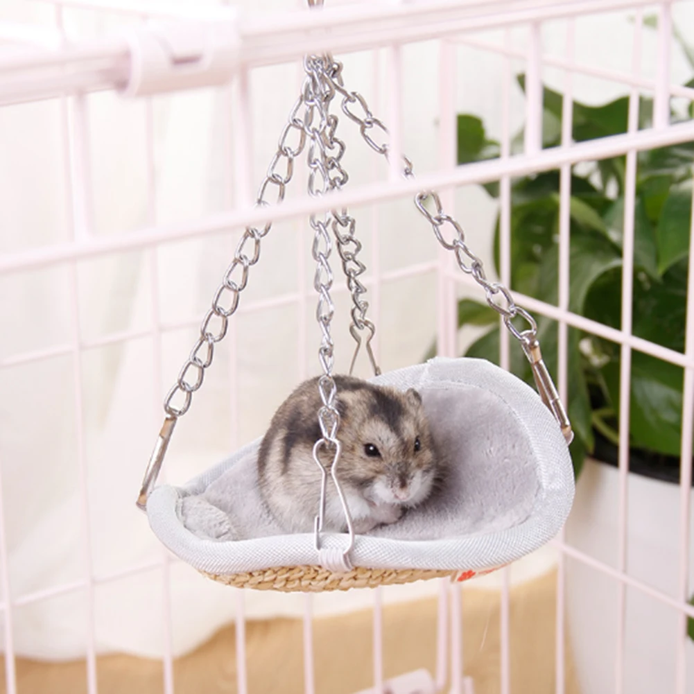 

Small Pet Hammock Hamster Cage House Mini Cage Hanging Bird Nest Bed House Round Hammock For Rodent Hamsters Parrots