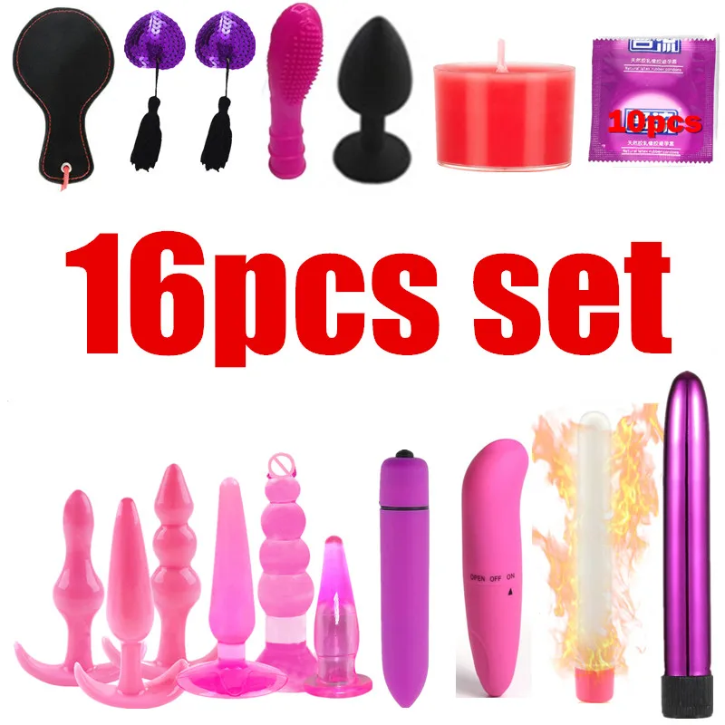 37pcs set Sex toys for Women bdsm Sex Bondage Set Handcuffs Whip Collar Anal plug Vibrator Adult Sex Toy SM Products Sex Shop