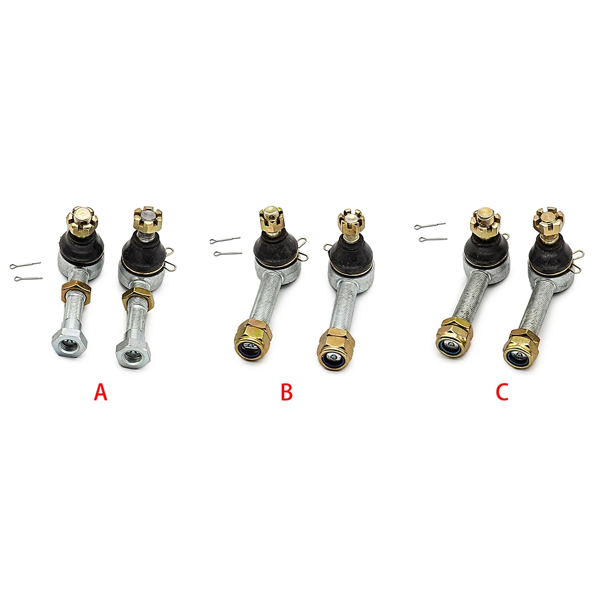 2 pçs mão rosca m16 * m12/m14 parafuso gravata haste extremidade bola conjunta para 150cc 250cc quad atv da bicicleta sujeira ir kart dune buggy