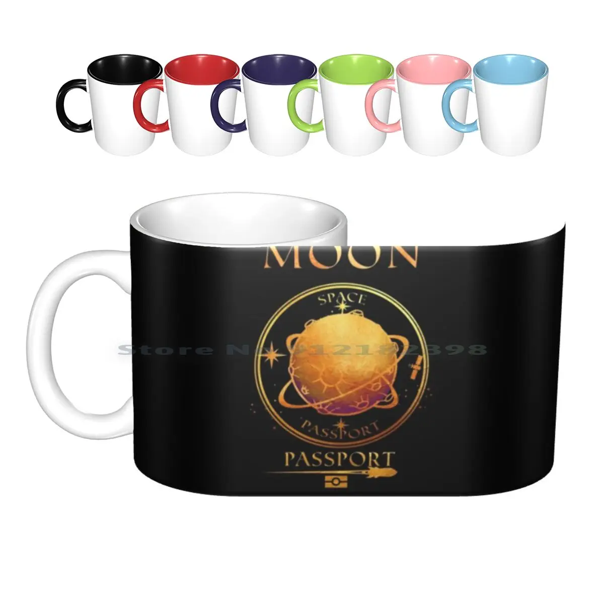 Moon Ceramic Mugs Coffee Cups Milk Tea Mug Moon Luna Galaxy Astronomy Cosmos Fantasy Astronaut Globe Space Star Creation