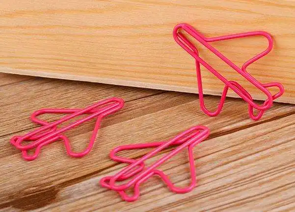 Clipe De Papel De Avião Rosa, Forma De Marcador, 8Pcs