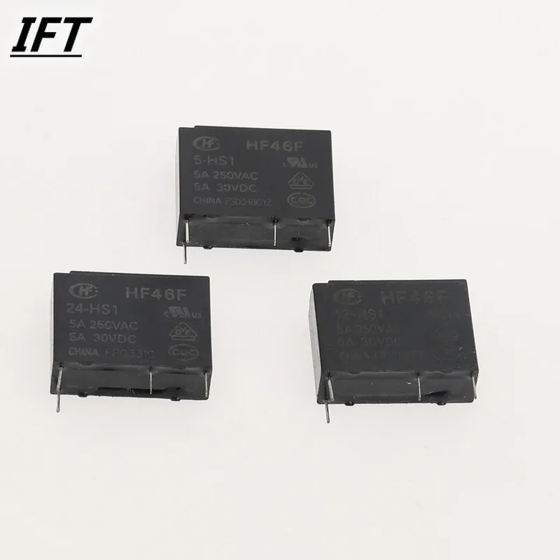 5PCS 4PIN HF46F-024-HS1 HF46F-012-HS1 HF46F-005-HS1 HF46F 24-HS1 5 12 - 5A250VAC Relay brand new