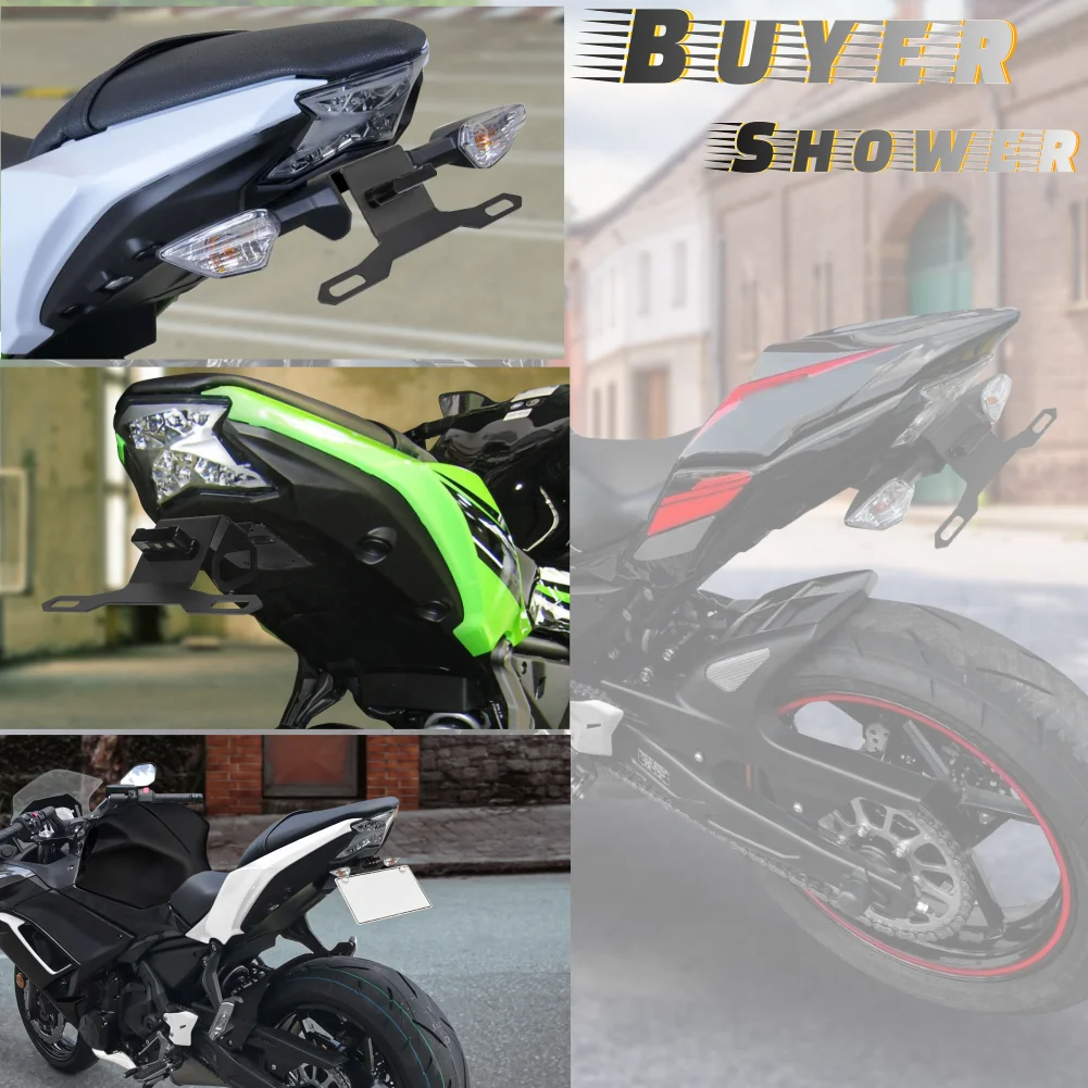 For Kawasaki Ninja650 Z650 2017-2022 Motorcycle License Plate Mount Holder Tail Number Plate Frame Holder Bracket Ninja 650 2018