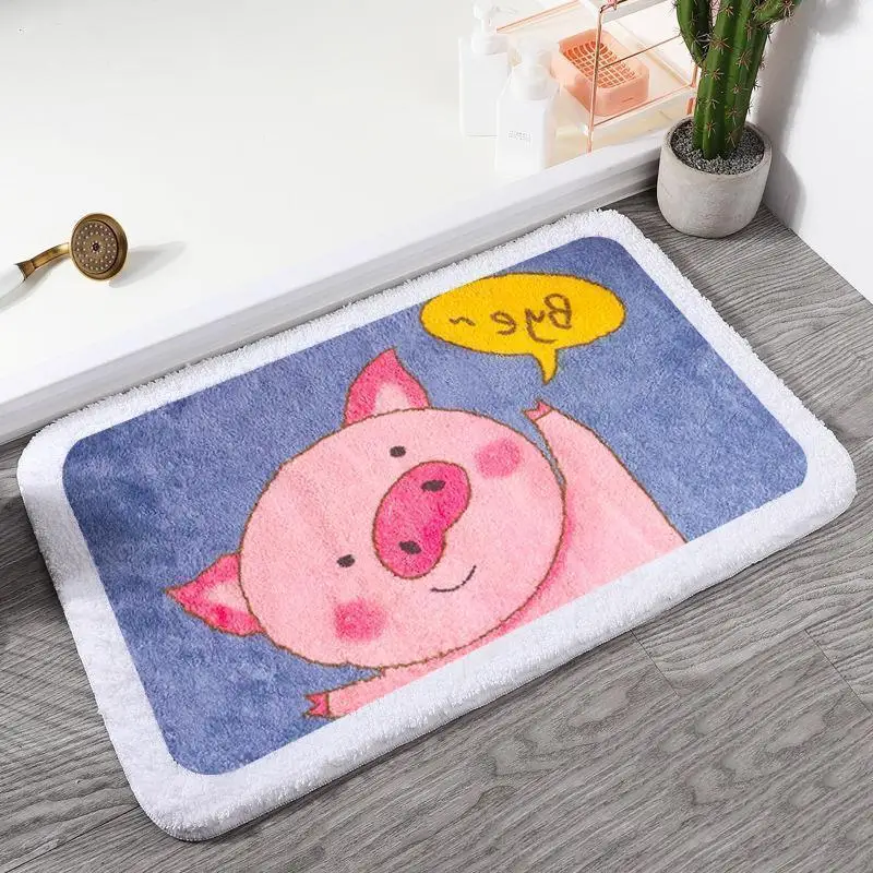 Soft Animal Door Mat, Animal Carpet, Slip-resistant, Bathing Room Rug, Door Mat, Dirt Barrier Floor, Frog, Pig, Duck Door Cushio