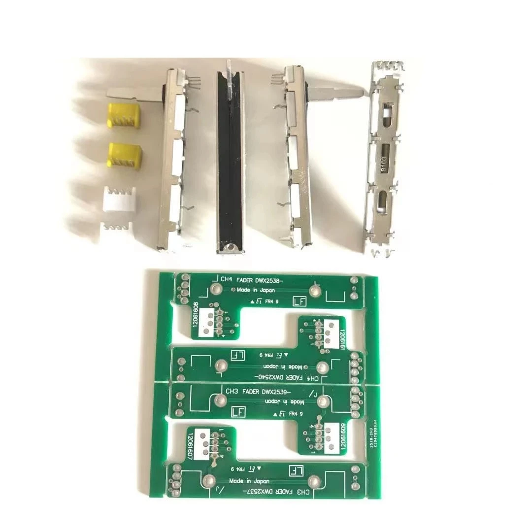 one set (4 PCS FADER + PCB BOARD FOR DJM800 CH1 CH2 CH3 CH4 FADER FOR PIONEER DJM 800 DWX2537 2538 2539 2540 WITH SWITCH  sock