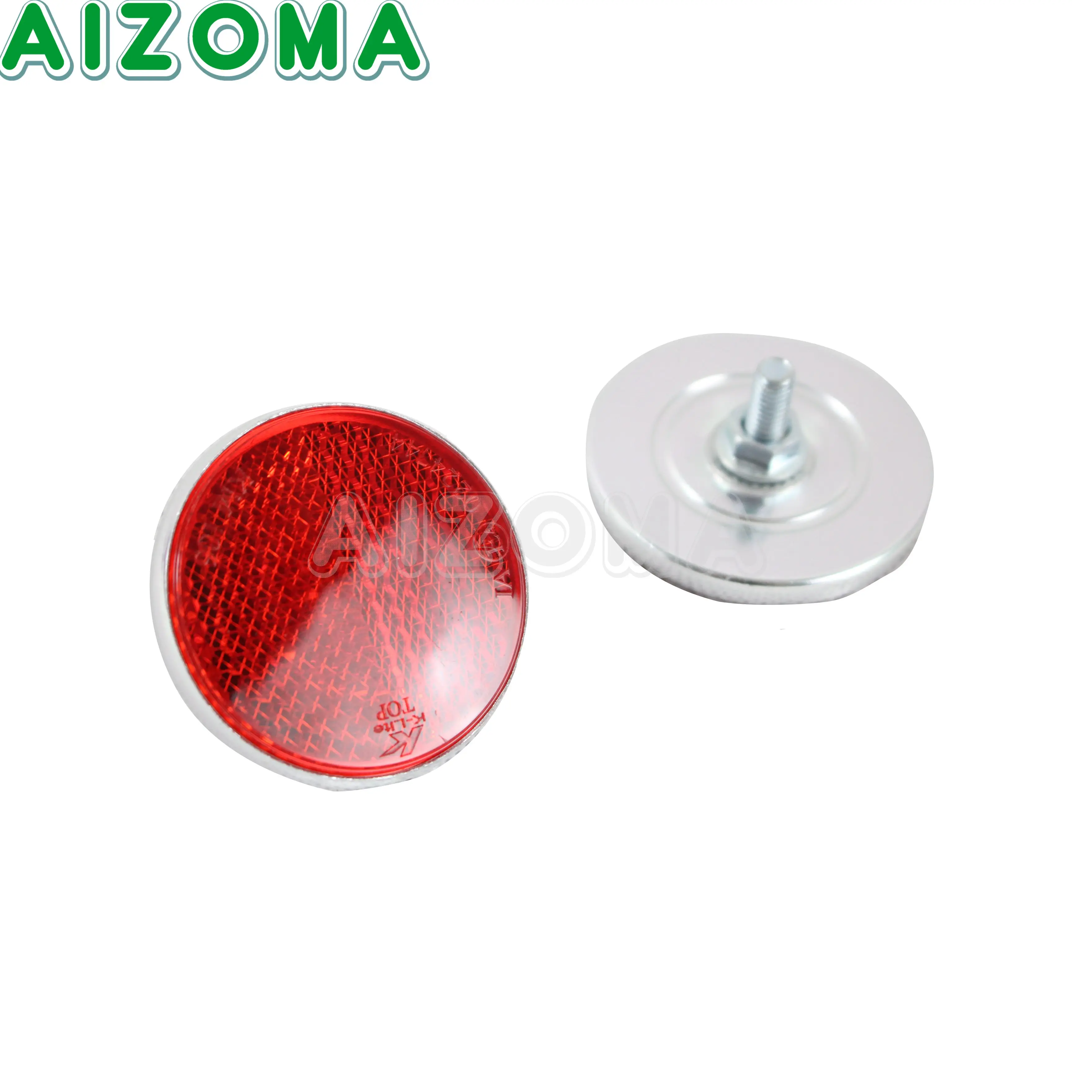 40mm Round Bolt-On Reflector Reflective Warning Plate Stickers Sign Sheeting Universal For Motorcycles ATV Dirt Bikes Scooters