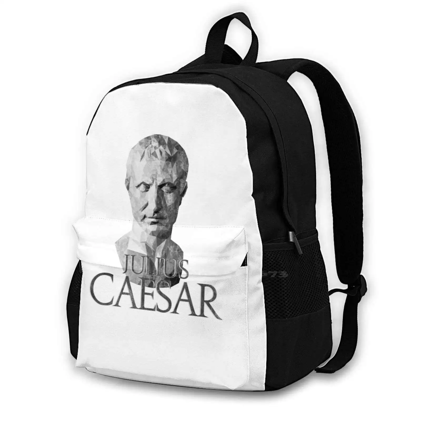 Julius Caesar. Low Poly Bust Large Capacity School Backpack Laptop Travel Bags Julius Caesar Caesar Roman Roman Republic Empire