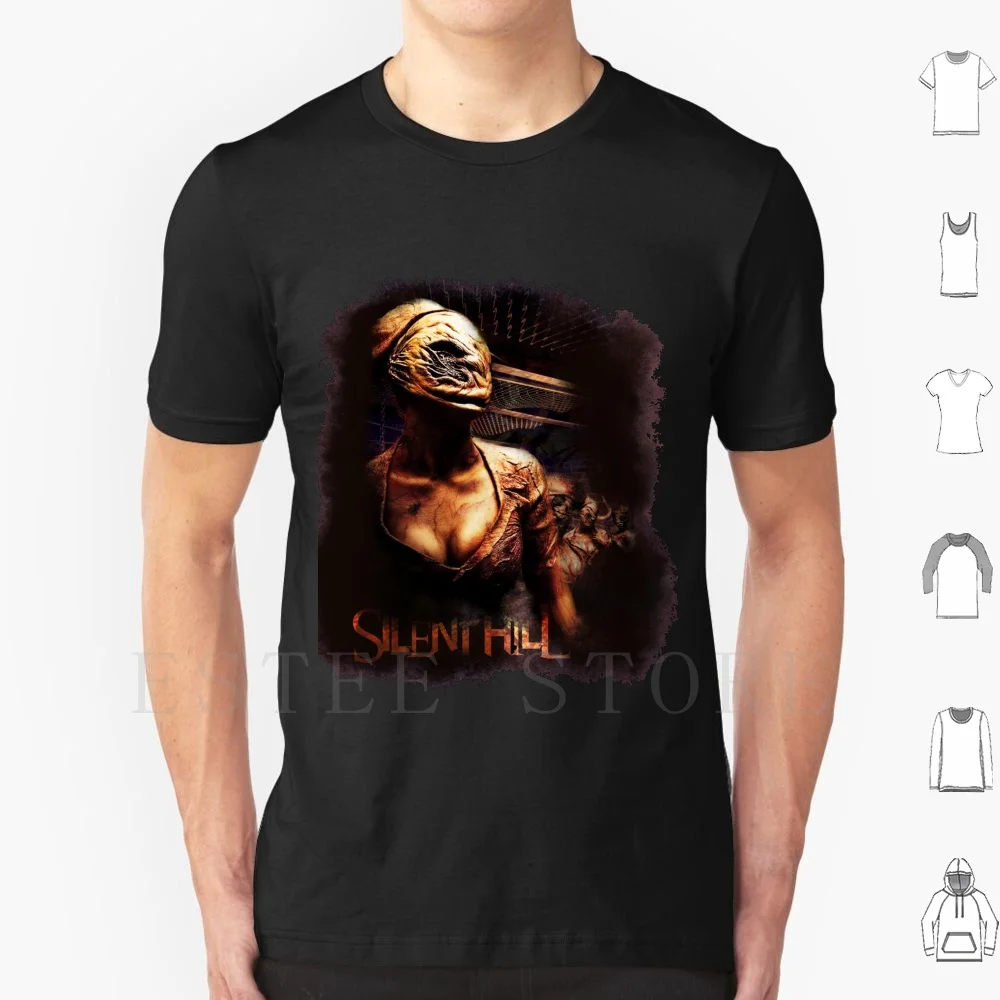 Silent Hill T Shirt Cotton Men DIY Print Nurse Movie Scary Creepy Spooky Silent Hill Konami Halloween Pyramid Head Terror