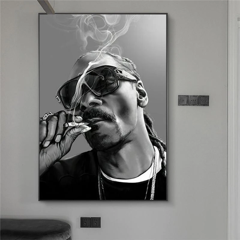 Poster hip hop rap singer canvas painting gangster rap music singer print celebrity wall picture for bedroom home decoration