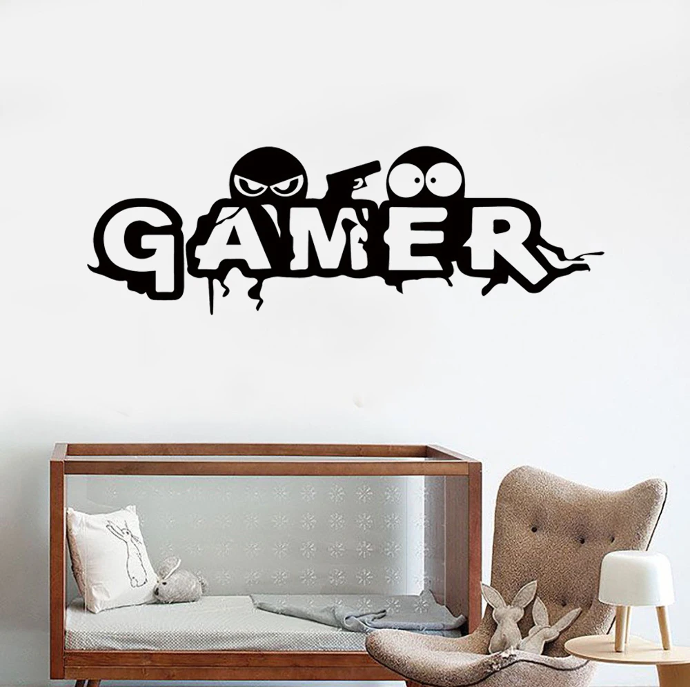 Creative Gamer Wall Sticker for boy Children's room decoration Mural Art Decals wallpaper Cartoon Game room stickers