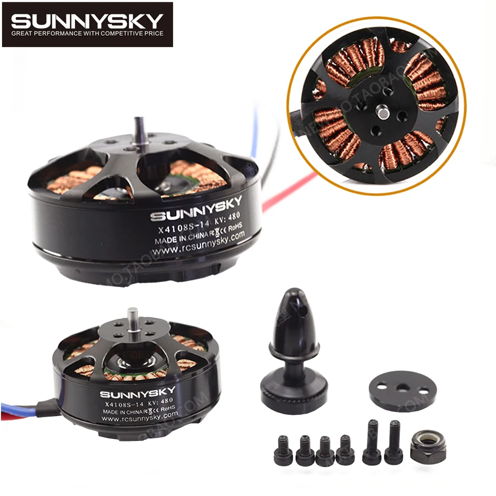 1 pz Sunnysky X4108S 380KV/480KV/600KV/690KV 4s 6S Outrunner motore a disco Brushless per aerei multirotore Drone FPV multiasse