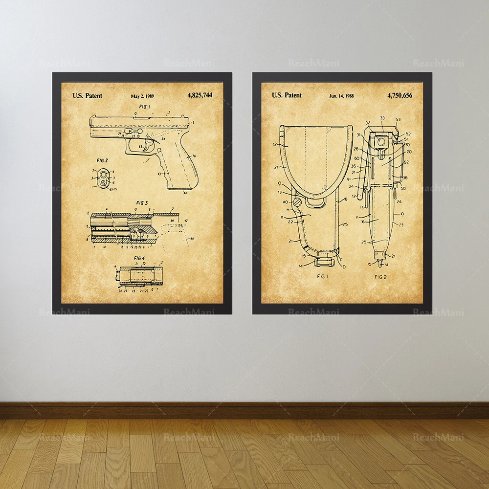 Gun holster patent printing suit 2, patent printing, gun decoration, holster poster, military art, law enforcement gun poster