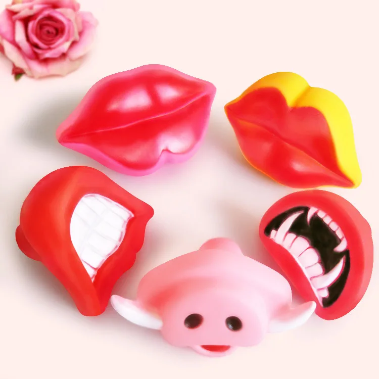 Durable Safe Funny Squeak Dog Toys Devil\'s Lip Sound Dog Playing/Chewing Puppy Make Your Dog Happy