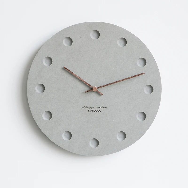 Factory Direct Low Price High Quality Fashion Wall Clock Decor Home Gift Big Grey Watch Wood 290*290 Indoor DIY