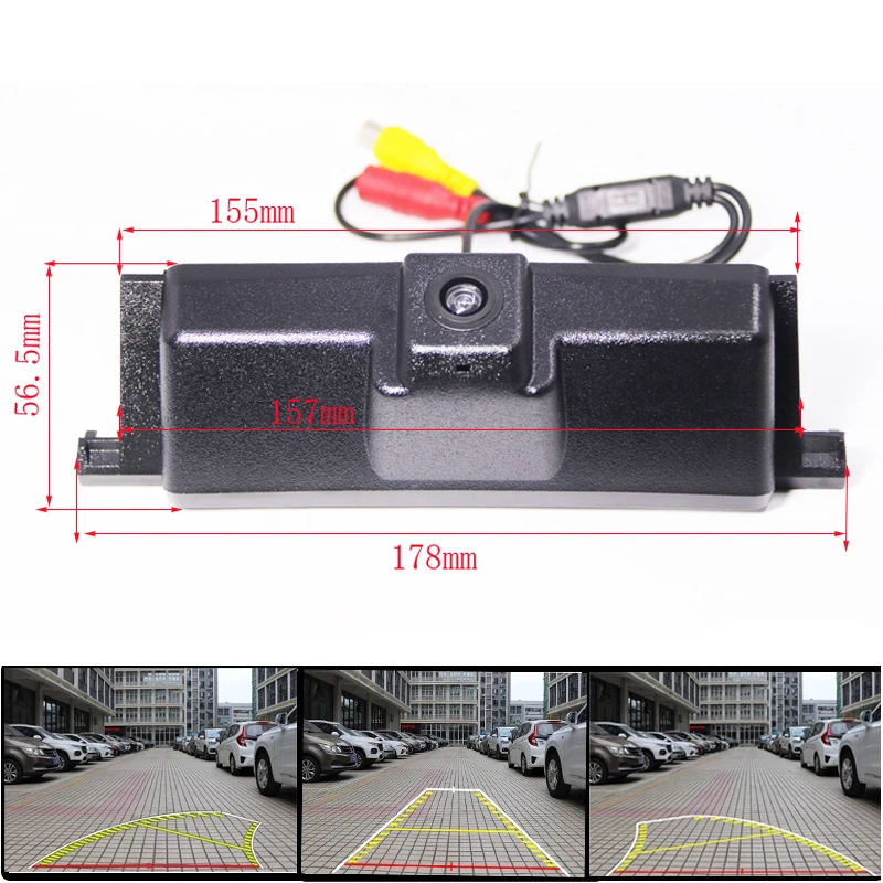 

HD CCD Dynamic Trajectory Tracking Car Rear View Backup Reverse Camera for Ford EDGE 2015 2016 Parking Assistance