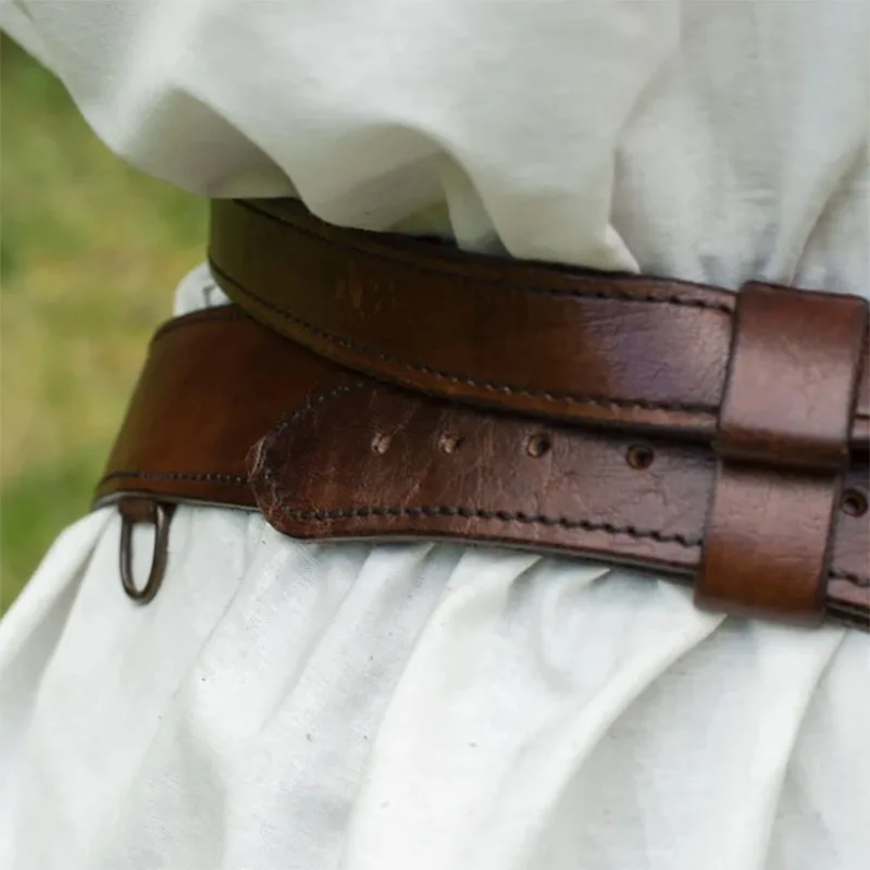 Fato Medieval Larp para Homens e Mulheres, Acessório Steampunk, Espada, Porta-Sapo, Anel de Couro, Cinto, Viking, Cavaleiro Pirata, Adereços Cosplay