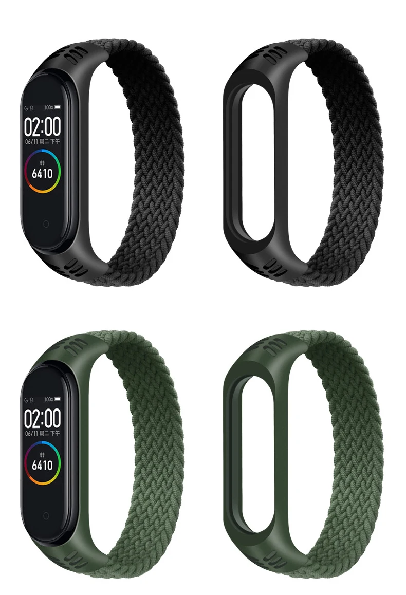 Bransoletka Xiaomi pasek MiBand 7 8 opaska na proso bransoletka uniwersalna elastyczna pojedyncza pętla nylonowa pleciona opaska Mi 3 4 5 6