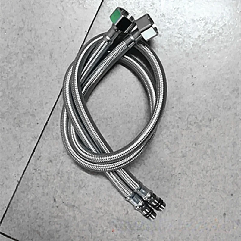 

Kitchen Sink and Basin Hot and Cold Faucet Water Inlet Hose Pointed Stainless Steel Braided Explosion-proof Water Inlet Hose