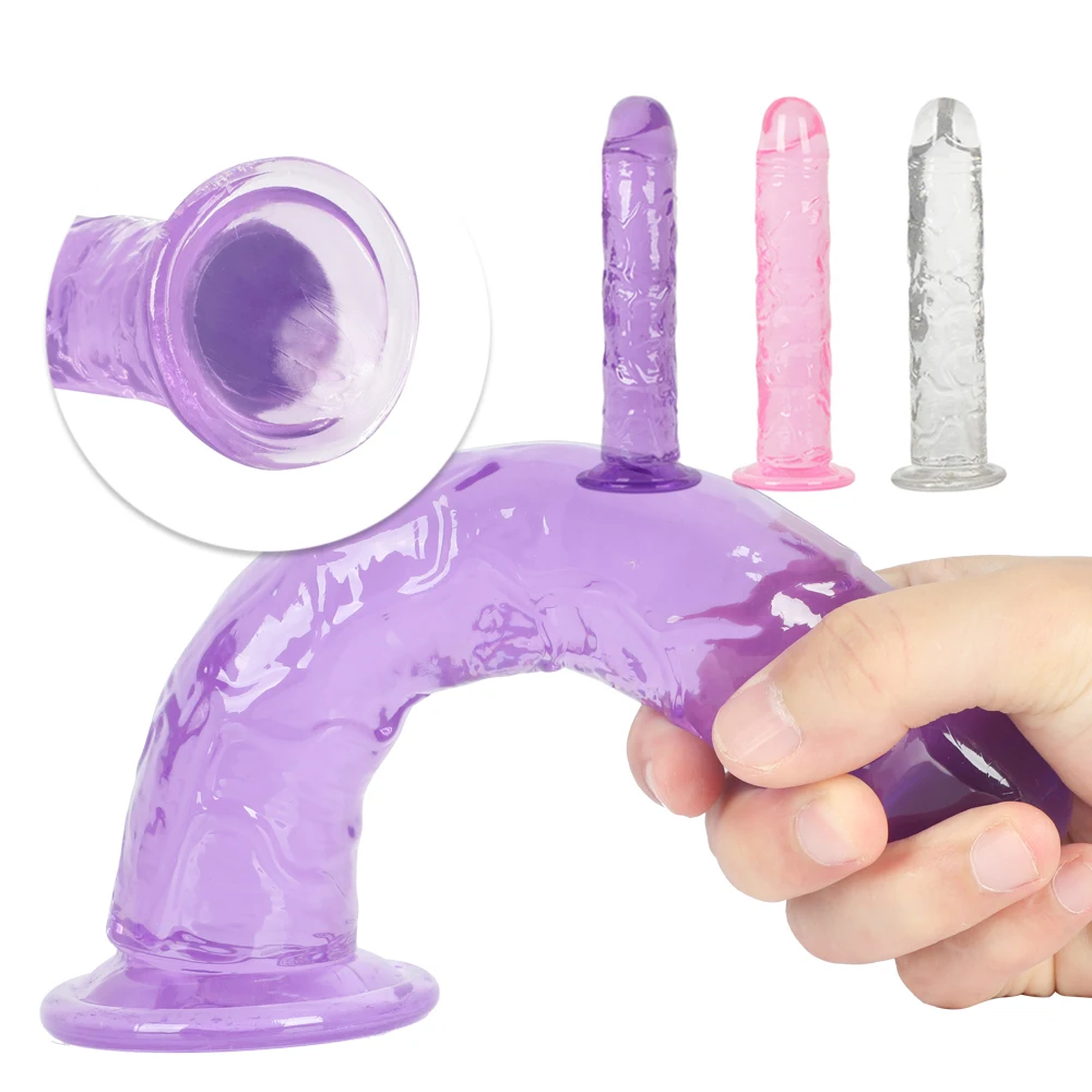 Consolador de gelatina suave erótico para mujer, tapón Anal, pene realista, ventosa fuerte, juguete de pene para adultos, punto G, orgasmo, Juguetes
