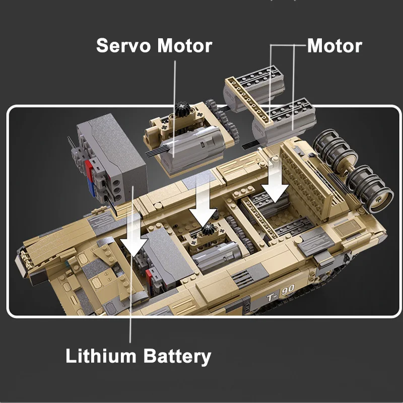 Juego de bloques de construcción de tanque T90 para niños, juguete de ladrillos de Control remoto, modelo técnico, regalo de cumpleaños para niños,