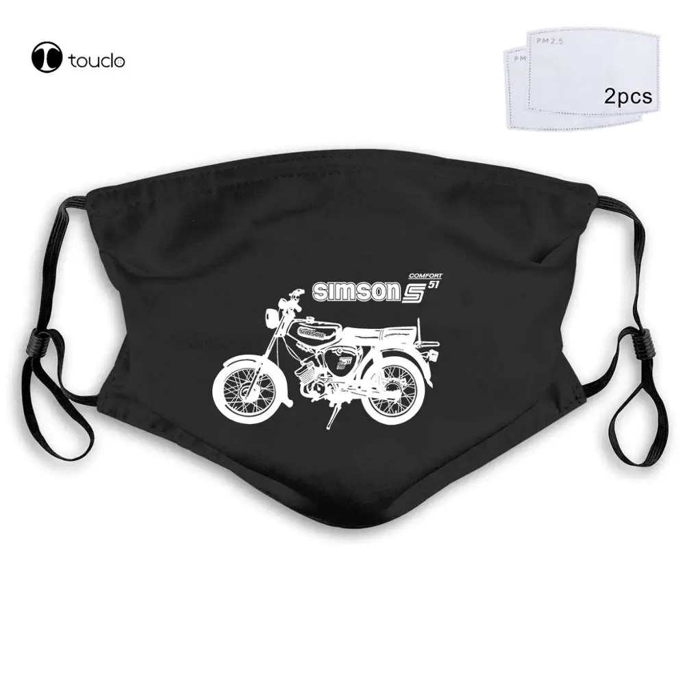 Simson S 51 Eletkronisch Moped Comfort Scooter Suhl Veb Motorcycle Gdr Face Mask Filter Pocket Cloth Reusable Washable