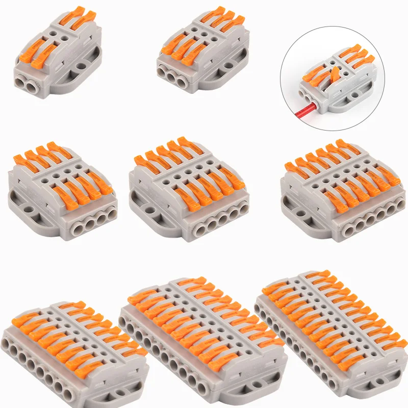 

Universal Fast Docking Cable Wire Connectors 2-12 Pin Screw Fixing Compact Wire Connector Push-in Type Home Terminal Block