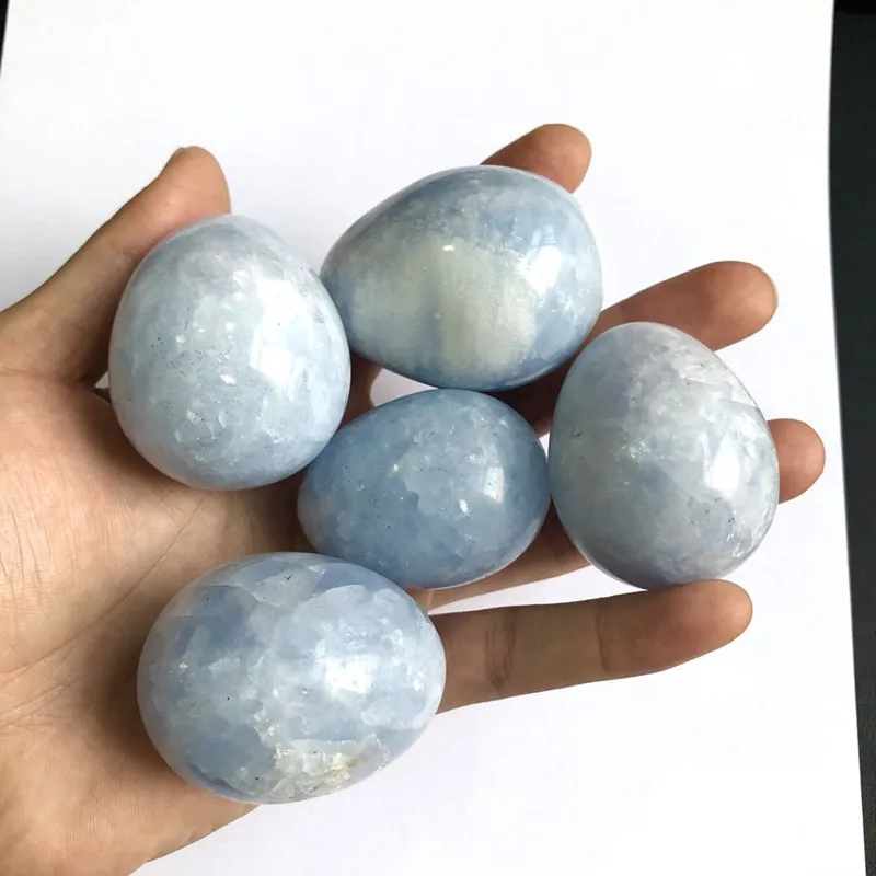 Celestite Small Eggs Natural Quartz Gems Mineral Crystals And Stones Healing Gemstones Meditation Desk Jewelry Decoration Gifts