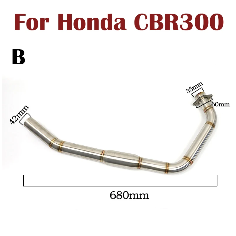 Motorcycle Exhaust Middle Link Tube Escape Moto Slip On For CBR300 500 600 600RR 1000 CBR 1000 RR Racing Muffler Pipe Silencer