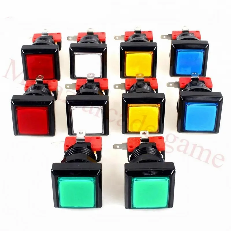 20Pcs 32*32mm LED Illuminated Arcade game Button 12V small Square Push Button with Micro Switch for Coin Operated Games