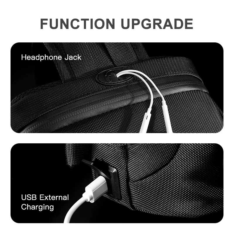 OZUKO Multifunction Men Chest Bag Anti-theft Male Sling Shoulder Bags Waterproof USB Charging Outdoor Crossbody Messenger Bag