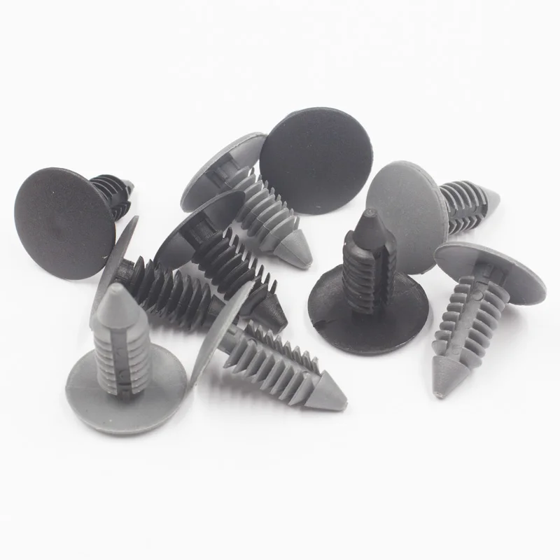 50Pcs Gray Black Plastic Push Rivets Fasteners New For Car Auto Bumper Fender