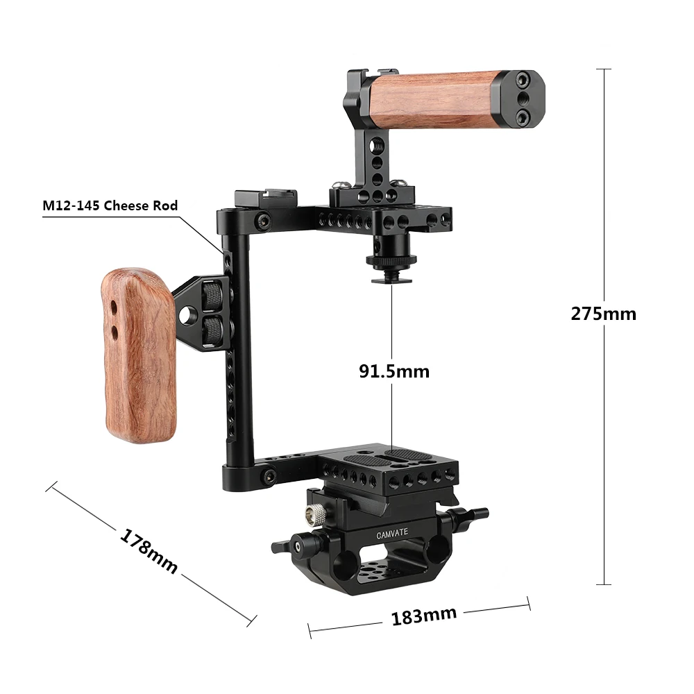 HDRIG универсальная ручка для DSLR-камеры (левая деревянная ручка) с деревянной ручкой быстросъемная клетка в комплекте для камеры