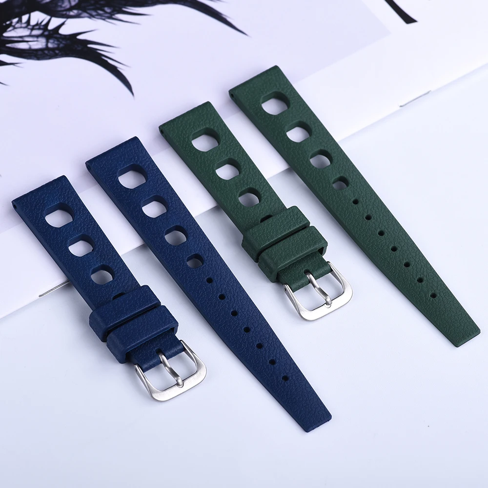 New FKM Originality Fluororubber Watch Strap 20mm 22mm Quick Release For Men Diving Watchbands