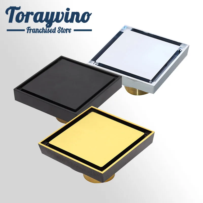

Torayvino Simple shower drain 10*10 cm Square Floor Waste Bathroom Floor Drain Antique Filtro Ducha Drain shower hair filter