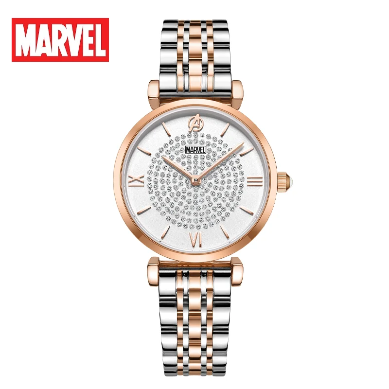 

Official Marvel The Avengers Women Business Casual Wristwatches Sapphire Glass Bling Stars Sky Elegant Ladys Gift Clock