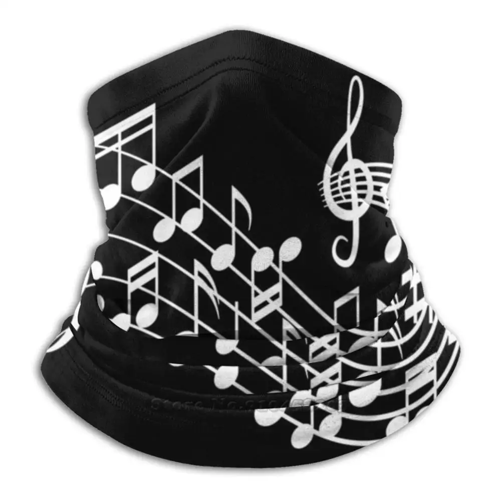 Music Symbol Mask Scarf Bandana Neck Warmer Headband Cycling Mask Music Symbol Trend Cool Black Love Sign Band Festival Guitar