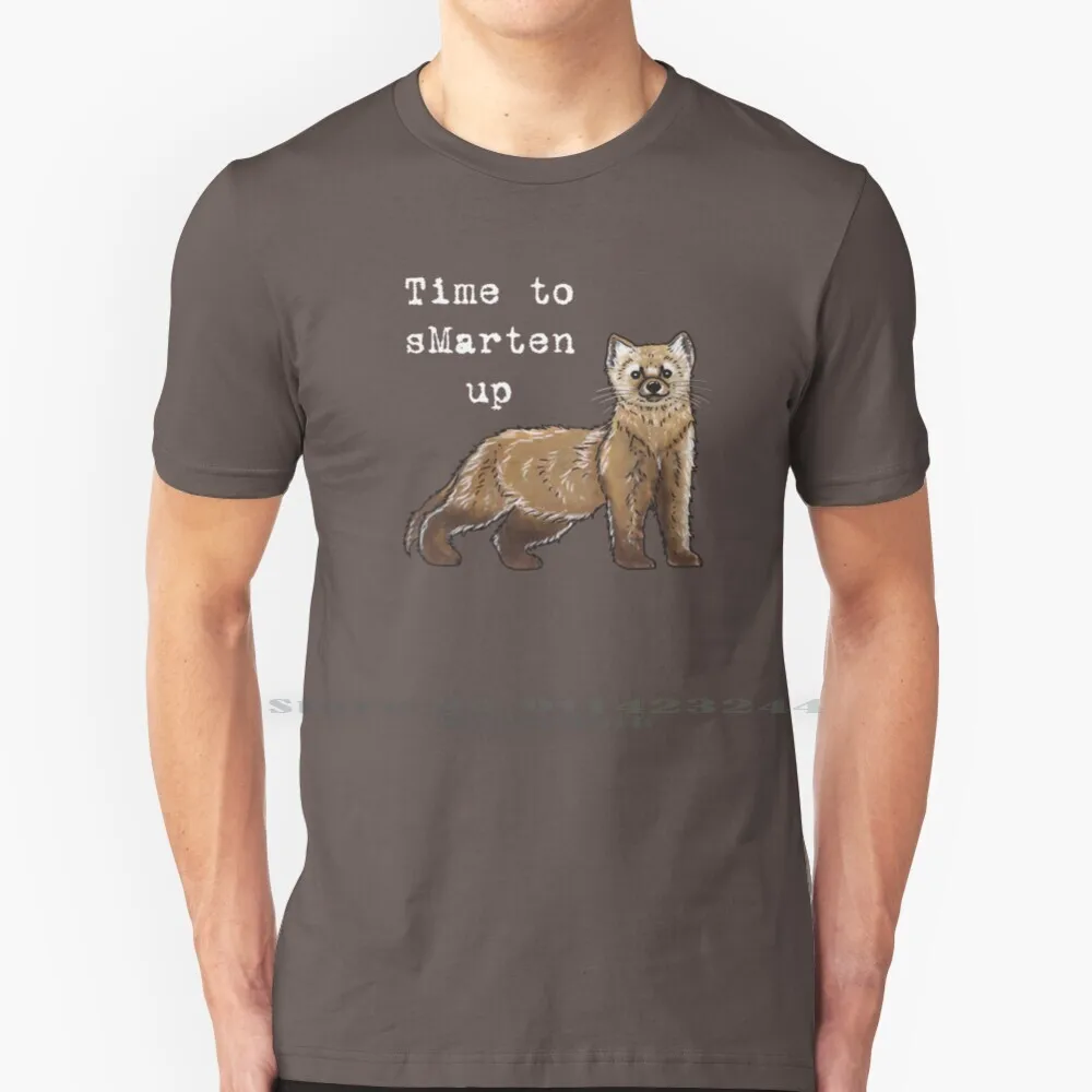 Pine Marten-Animal Series T Shirt 100% Pure Cotton Pine Marten Weasel Forest Creature Girlfriend Boyfriend Brown Animal Zoo Pun