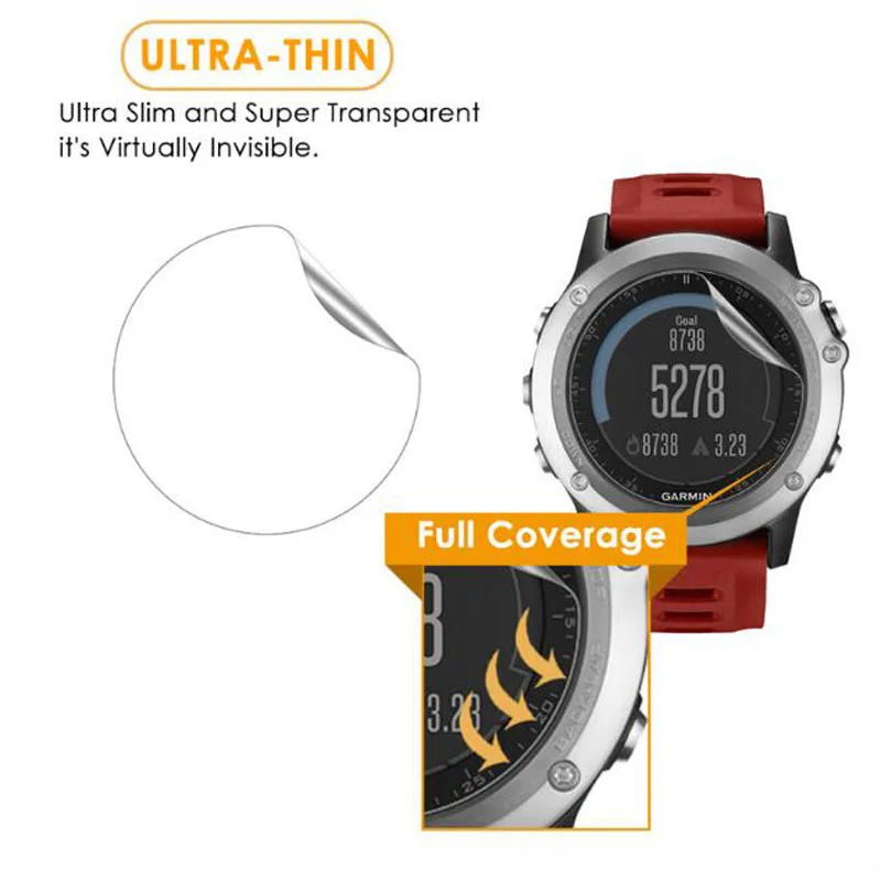 2 Chiếc TPU Mềm Mại Trong Suốt Bảo Vệ Bộ Phim Bảo Vệ Cho Garmin Fenix 3/Fenix3 HR Bảo Vệ Màn Hình Full Tấm Bảo Vệ Màn Hình bao Da (Không Kính)