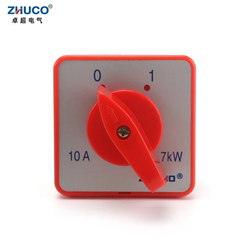 ZHUCO HZ5D-10/1.7 L01 10A  2 Position 1 Phase Rotary Double Poles Combination Switch Knob Selection Cam changeover Switch