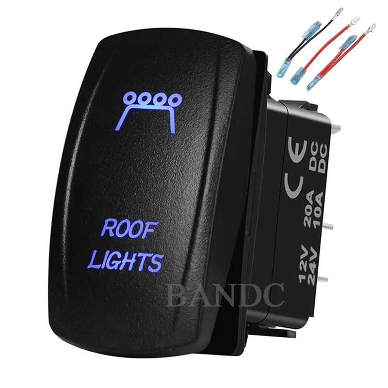 ROOF LIGHTS Laser-Etched 5P On-Off SPST Blue Led Light Rocker Switch for Car Boat ARB NARVA，Car Accessories，Jumper Wires