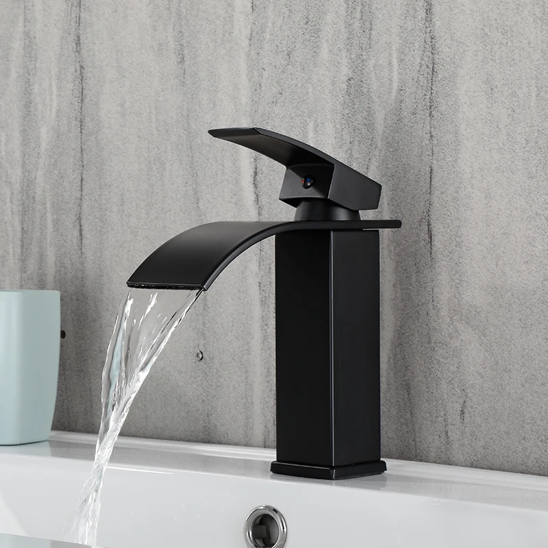 BAKALA Brand New Polished Basin sink waterfall Tap, single lever single hole Deck Mounted basin waterfall Faucet. Mixer