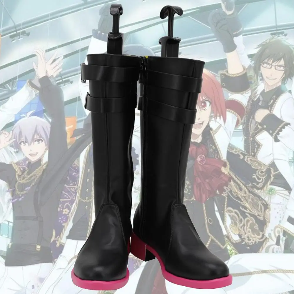 Idolish7 Re Vale Momo Momose Sunohara Cosplay Boots Black Shoes Custom Made Any Size