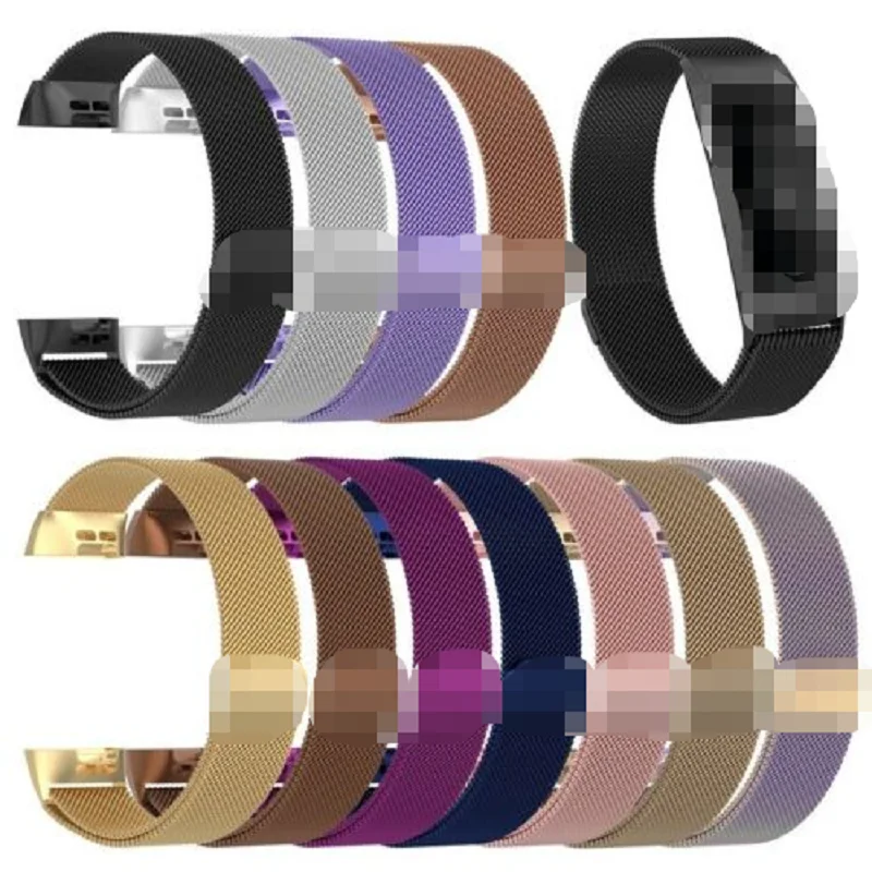 Chengxi Stainless Steel Strap for Fitbit Charge 3 watchbands Milanese loop with magnetic buckle Factory Wholesale price