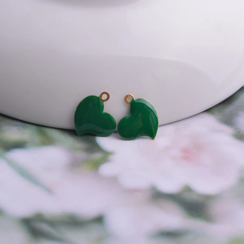 30 Stück 11*12mm Doppelseitige Emaillierte Herzanhänger aus Kupfer Kleine Anhänger für DIY-Schmuckherstellung – Detail 4