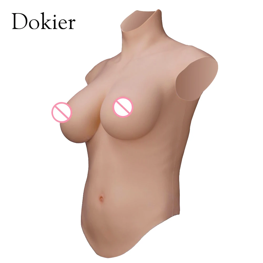 Dokier Large Size Silicone Breast Forms For Crossdresser No Oil Half body Boobs For Transgender Crossdressing Sissy Fake Boobs