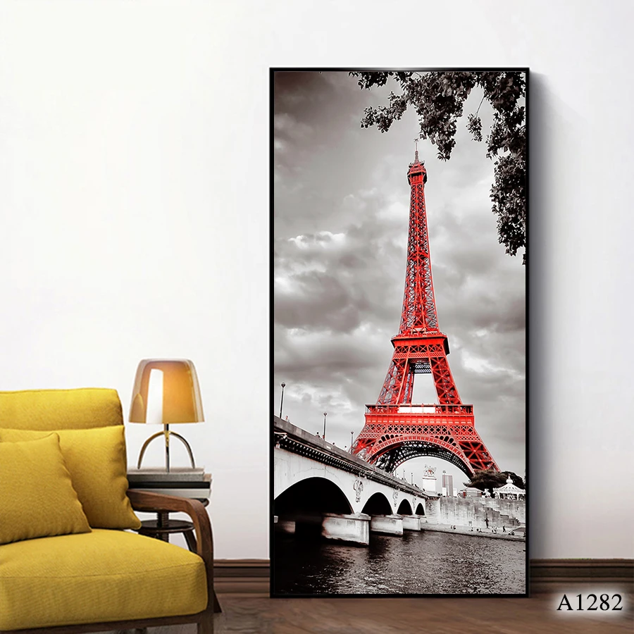 

Modern Abstract Oil Painting Print on Canvas Paris Street American Cityscape Canvas Art Printing Wall Art Picture for Home Decor