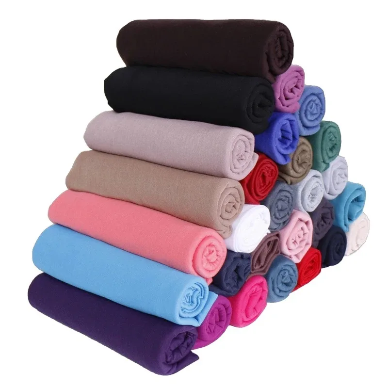 

2021 women plain bubble cotton jersey scarf Head hijab wrap solid color headband shawls foulard femme muslim hijabs store