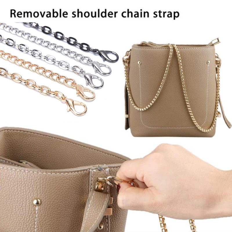 60-120cm Metal Handbag Purse Chain DIY Strap Handle Replacement Chain Shoulder Bag Chain Accessories Bag Spare Parts Metallic