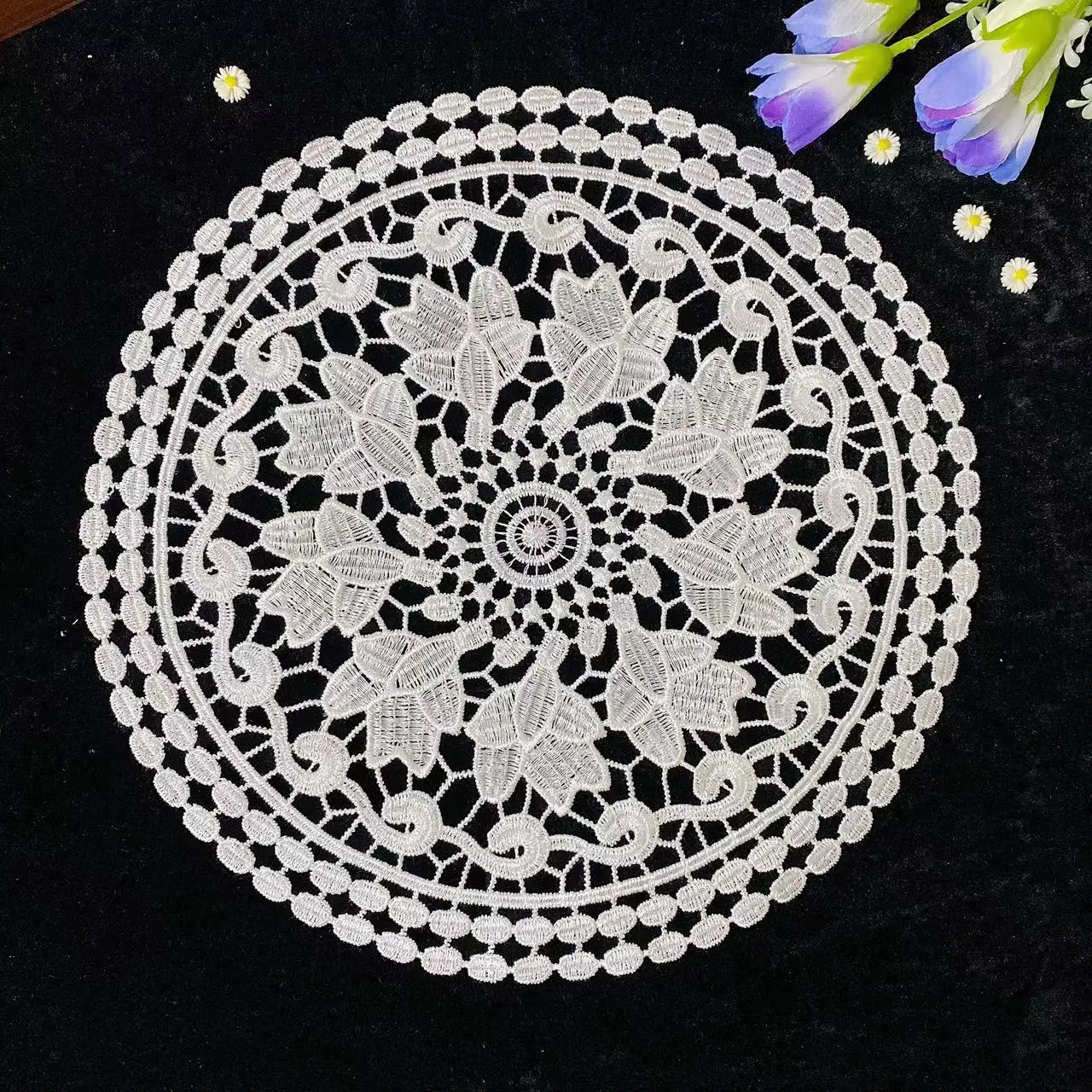 Elegant Lace Embroidery Place Table Mat Drink Doily Dining Tea Coffee Coaster Wedding Hotel Christmas Placemat Kitchen Decorate