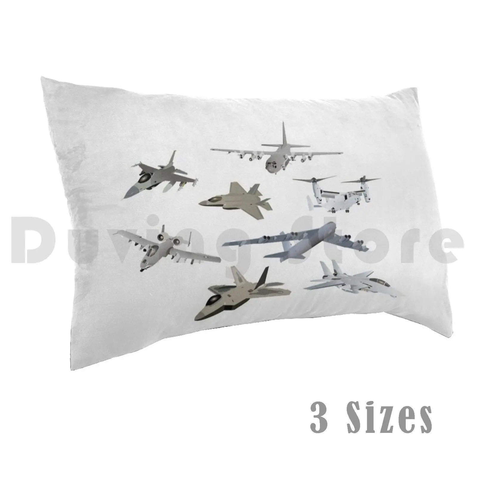 Us Military Airplanes Pillow Case Printed 35x50 American Military Pattern Aviation Jet Fighter Attack Plane